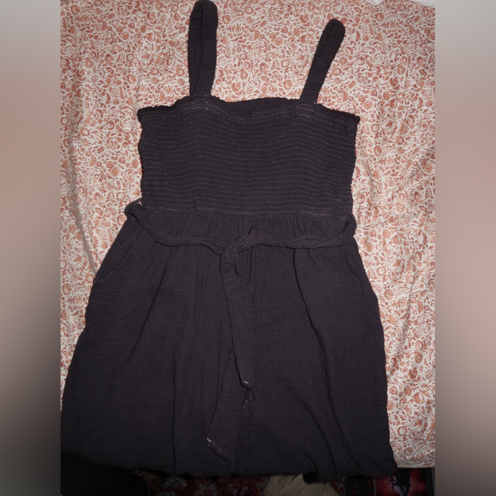 Black Dyed Caged Back Wide Leg Midi Jumpsuit